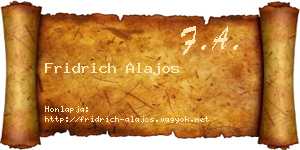 Fridrich Alajos névjegykártya